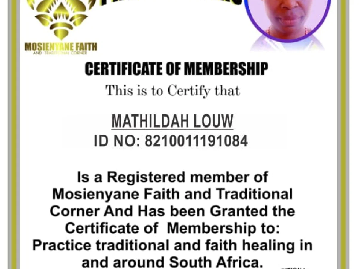 Traditional healer registration
